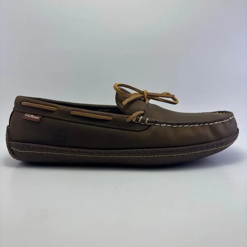 LL BEAN Handsewn, Flannel-Lined Slippers Mens Size 10